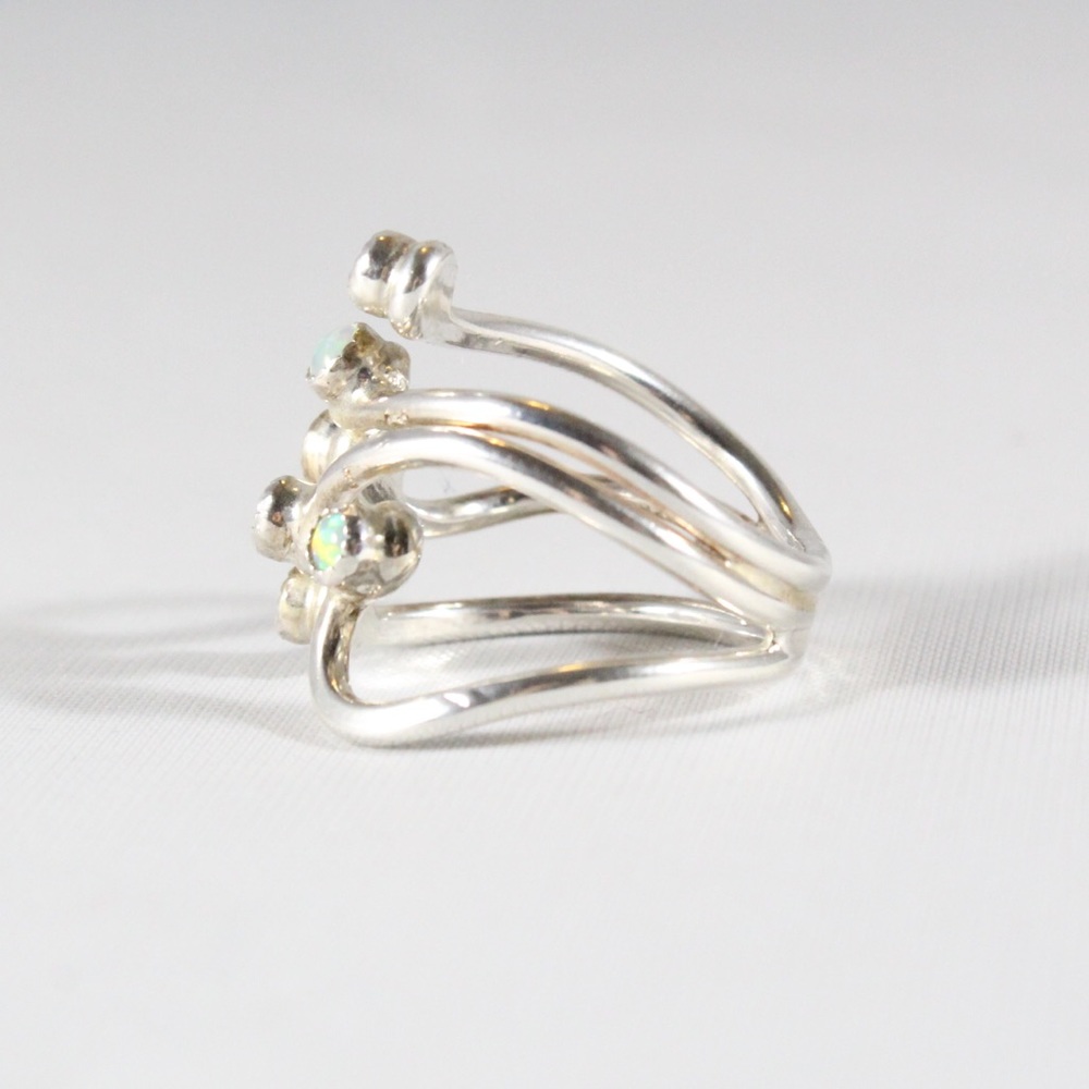 sold ❤️ Silver Opal Wrap-Around Ring 5.5 - Picture 2 of 5